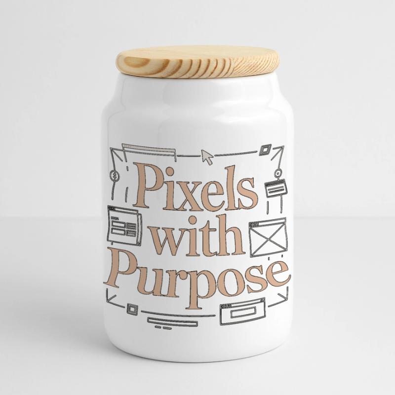 Pixel Designer UX/UI avec un but dans la conception numérique Boîte à biscuits avec couvercle en bois