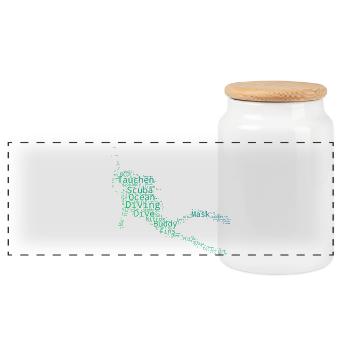 Scuba Diving Geschenkidee für Unterwasserabenteuer - Panorama Keksdose mit Holzdeckel - Weiß - Vorne