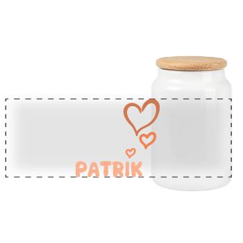 Nom Patrik - Boîte à biscuits avec couvercle en bois - blanc - Devant