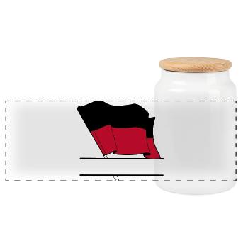 Nijmegen Custom Flag - Panoramic Cookie Jar with Wooden Lid - white - Front