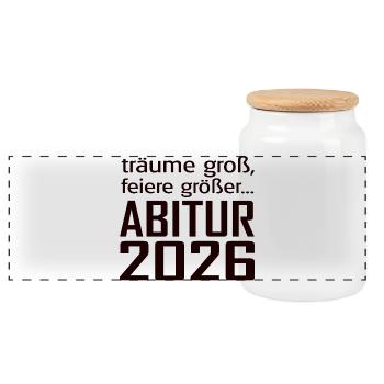 ABI 2026 - Panorama Keksdose mit Holzdeckel - Weiß - Vorne