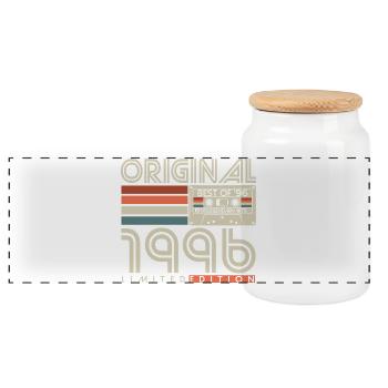 1996 geboren Vintage Retro Geburtstag Geschenk  - Panorama Keksdose mit Holzdeckel - Weiß - Vorne