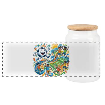 Spectacle de football joyeux du monde entier Équipes - Boîte à biscuits avec couvercle en bois - blanc - Devant