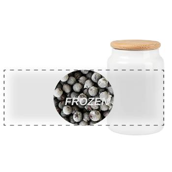  Frozen berry Superfood Circle - Panoramic Cookie Jar with Wooden Lid - white - Front