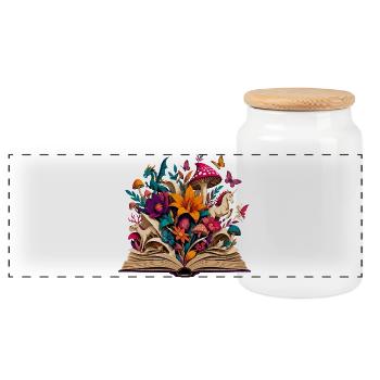 Livre de contes de fées Forêt des Fleurs Magiques - Boîte à biscuits avec couvercle en bois - blanc - Devant