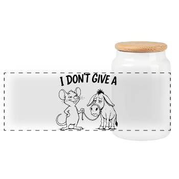 T-shirt classique Drôle de Souris & Âne avec de l’humour - Boîte à biscuits avec couvercle en bois - blanc - Devant