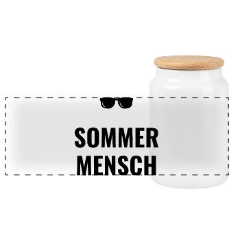 Sommermensch - Panorama Keksdose mit Holzdeckel - Weiß - Vorne