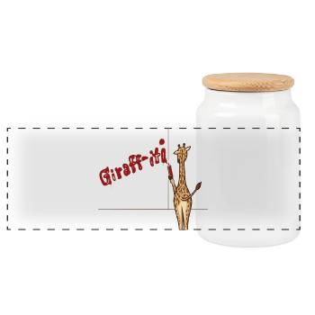 Giraffiti - Boîte à biscuits avec couvercle en bois - blanc - Devant