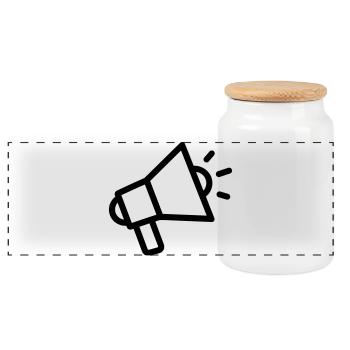 mégaphone - Boîte à biscuits avec couvercle en bois - blanc - Devant