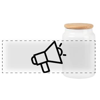 mégaphone - Boîte à biscuits avec couvercle en bois - blanc - Devant