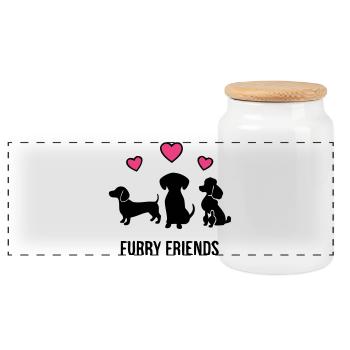 Meilleur ami, amour des chiens, maman de chien, promenade - Boîte à biscuits avec couvercle en bois - blanc - Devant