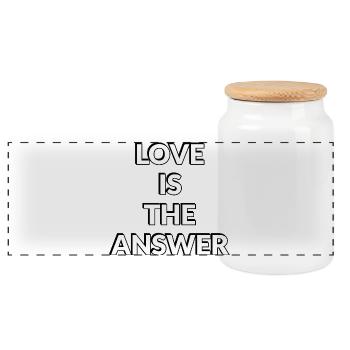 L’amour est la réponse - Boîte à biscuits avec couvercle en bois - blanc - Devant