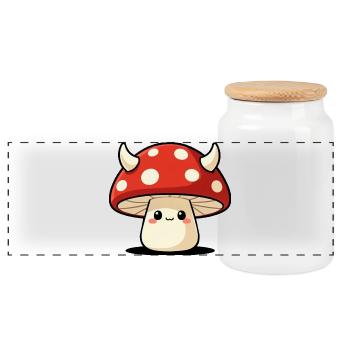 Graphique Cottagecore de Dark Mushroom Mischief - Boîte à biscuits avec couvercle en bois - blanc - Devant