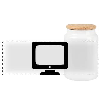 Écran d’ordinateur rétro Blanc vintage années 80 et 90 - Boîte à biscuits avec couvercle en bois - blanc - Devant