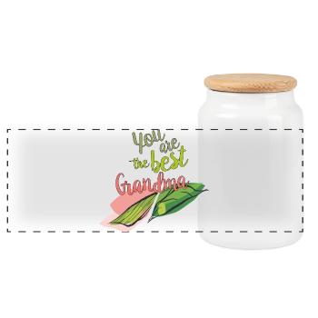 Tu es la meilleure grand-mère - Boîte à biscuits avec couvercle en bois - blanc - Devant