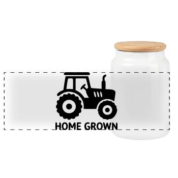 Insigne Tracteur Maison - Boîte à biscuits avec couvercle en bois - blanc - Devant
