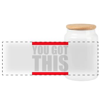 You Got This Motivierend Inspirierend Spruch Zitat - Panorama Keksdose mit Holzdeckel - Weiß - Vorne