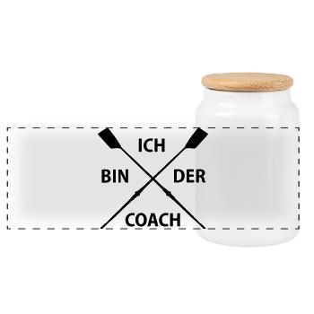 Ruder Coach - Panorama Keksdose mit Holzdeckel - Weiß - Vorne