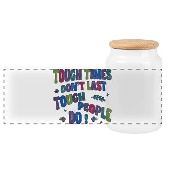Les temps difficiles ne durent pas, les personnes dures le font - Boîte à biscuits avec couvercle en bois - blanc - Devant
