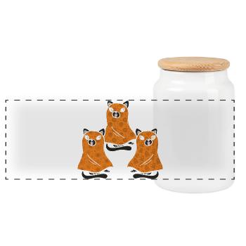 Funny Halloween Cat Ghost Funny Halloween Cat - Panorama Keksdose mit Holzdeckel - Weiß - Vorne