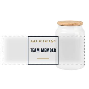 Estampe de l’équipe rétro - Look des membres de l’équipe - Boîte à biscuits avec couvercle en bois - blanc - Devant