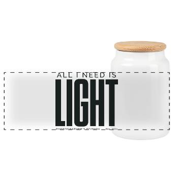 All I Need Is Light | Photographer's Edition - Panoramic Cookie Jar with Wooden Lid - white - Front