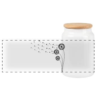 Pissenlit - Boîte à biscuits avec couvercle en bois - blanc - Devant