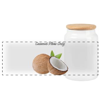Coconut Vibes Only - Boîte à biscuits avec couvercle en bois - blanc - Devant