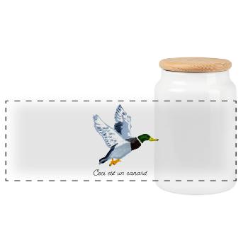 Ceci est un Canard - Panorama Keksdose mit Holzdeckel - Weiß - Vorne