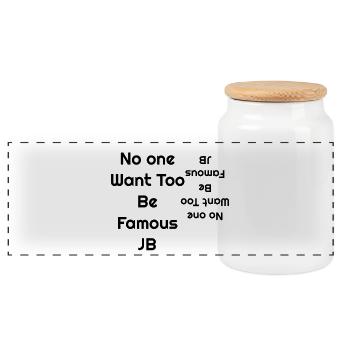 Be Famous Retro-Neon-Tippfehler - Panorama Keksdose mit Holzdeckel - Weiß - Vorne