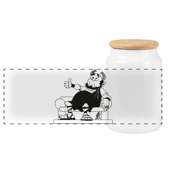 Brutus - Boîte à biscuits avec couvercle en bois - blanc - Devant