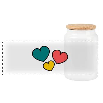 CHRISTMAS. YEAR. ANNIVERSARY. RETIREMENT. DAD. MAMAM. - Panoramic Cookie Jar with Wooden Lid - white - Front