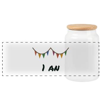 1. 1 Jahr. 1. JUBILÄUM. 1-JÄHRIGES JUBILÄUM - Panorama Keksdose mit Holzdeckel - Weiß - Vorne