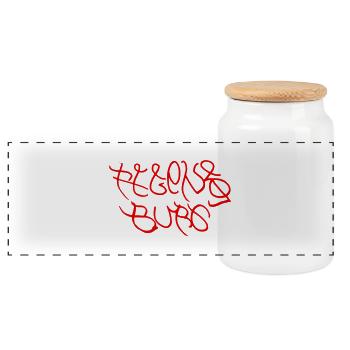 Regensburg souvenir for Regensburg fans - Panoramic Cookie Jar with Wooden Lid - white - Front
