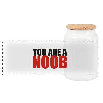 You are a noob - Boîte à biscuits avec couvercle en bois - blanc - Devant