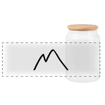 mountain - Panoramic Cookie Jar with Wooden Lid - white - Front