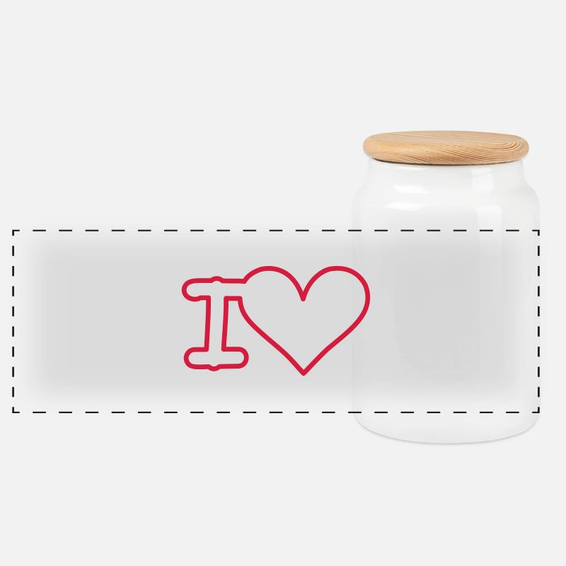 i love - Panorama Keksdose mit Holzdeckel - Weiß