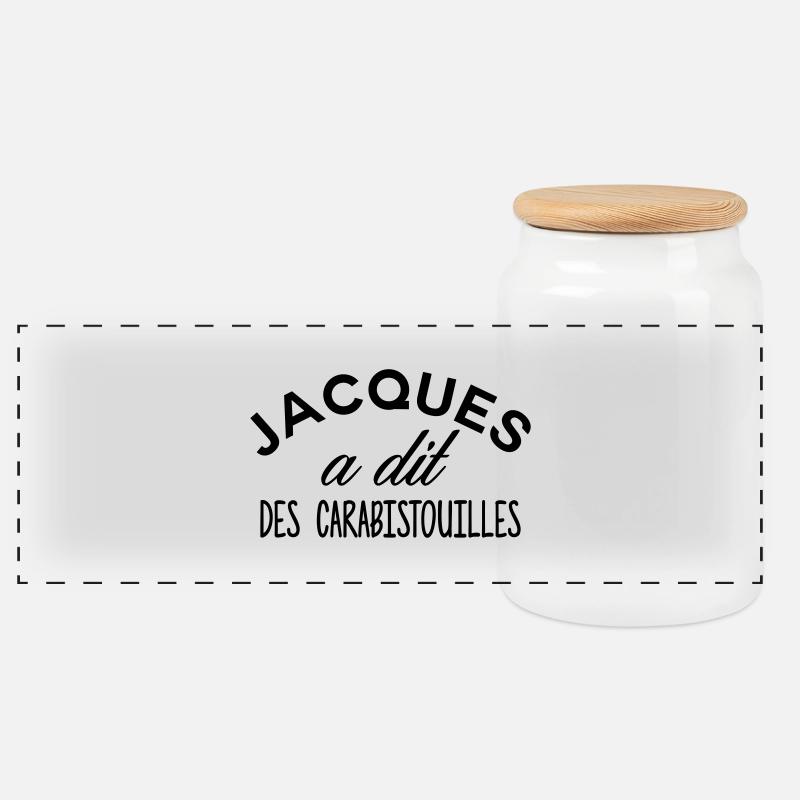 Jacques sagte CARABISTOUILLES - Panorama Keksdose mit Holzdeckel - Weiß