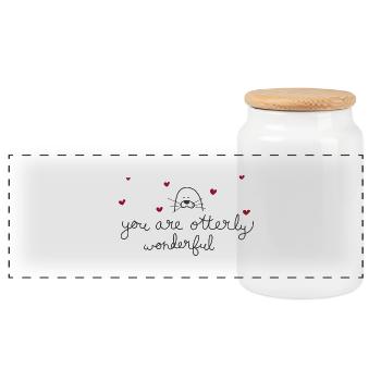 Otterly merveilleux - Boîte à biscuits avec couvercle en bois - blanc - Devant