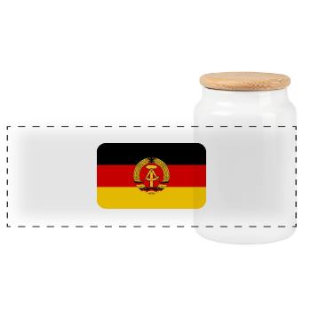 GDR FLAG round corner 400 dpi - Boîte à biscuits avec couvercle en bois - blanc - Devant