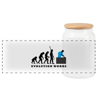 evolution_maurer_b_2c - Panoramic Cookie Jar with Wooden Lid - white - Front
