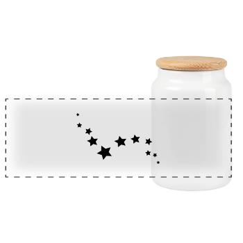 stars - Panoramic Cookie Jar with Wooden Lid - white - Front
