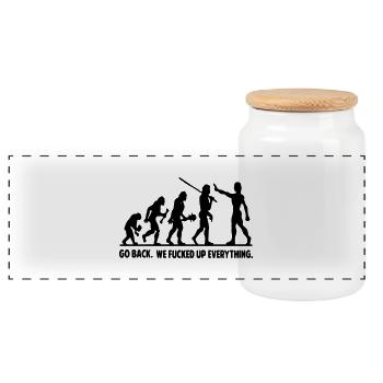 goback - Boîte à biscuits avec couvercle en bois - blanc - Devant