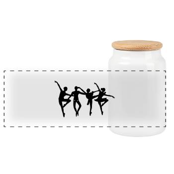 ballerina__ballerino5 - Boîte à biscuits avec couvercle en bois - blanc - Devant