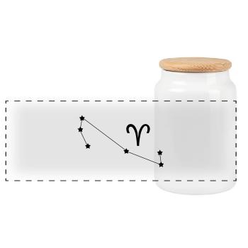 Constellation du Zodiaque - Boîte à biscuits avec couvercle en bois - blanc - Devant