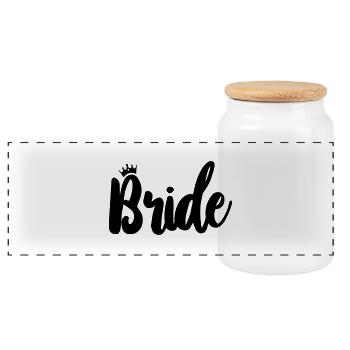 Bride - Panorama Keksdose mit Holzdeckel - Weiß - Vorne