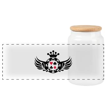 poker_shield_f2 - Boîte à biscuits avec couvercle en bois - blanc - Devant
