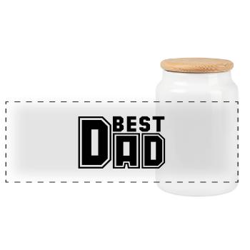 LE MEILLEUR PAPA C-DESIGN - Boîte à biscuits avec couvercle en bois - blanc - Devant
