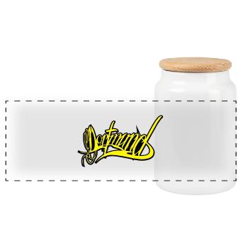 Dortmund - Boîte à biscuits avec couvercle en bois - blanc - Devant