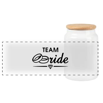 TEAM Bride Diamond - Panorama Keksdose mit Holzdeckel - Weiß - Vorne